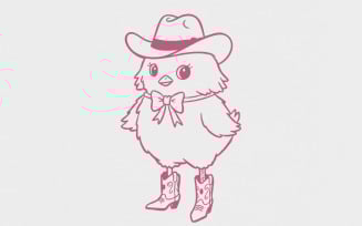 Howdy Cowboy Chick PNG Clipart, Western Themed Chick Digital Download, Cute Cartoon Hen, Easter