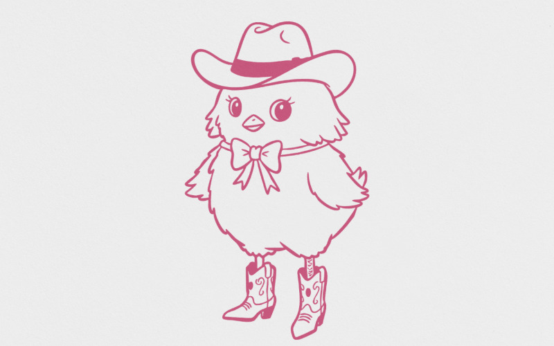 Howdy Cowboy Chick PNG Clipart, Western Themed Chick Digital Download, Cute Cartoon Hen, Easter Illustration