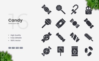 16 Candy Solid Icon Collection