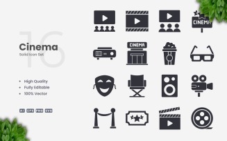 16 Cinema Solid Icon Collection
