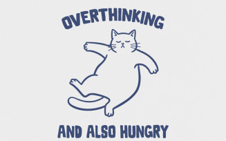 Overthinker PNG, Funny Quote Sarcastic png, Humorous Sarcastic Shirt Design, Retro Varsity Mental