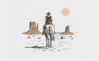 Western Digital Download, Cowboy Desert Western PNG, Western Sublimation, Vintage Retro Western