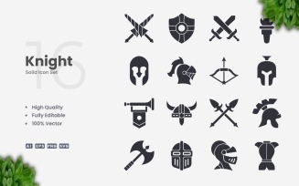 16 Knight Solid Icon Collection