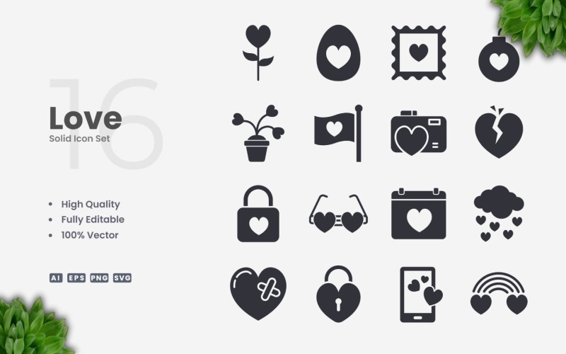 16 Love Solid Icon Collection Icon Set