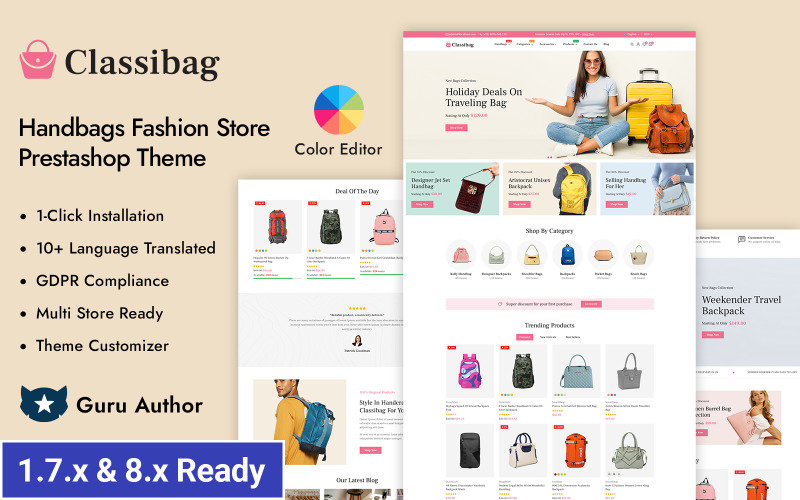 Classibag - Handbags Fashion Store Prestashop Responsive Theme PrestaShop Theme