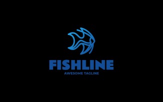 Fish Gradient Line Logo Template