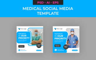Health is Our Priority Social Media Template in PSD