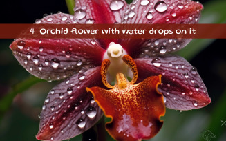 Orchid flower with water drops