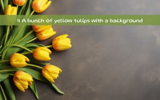 A bunch of yellow tulips with a background