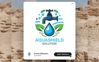 AquaShield Logo Design – High-Quality Vector Logo for Water Sustainability Brands