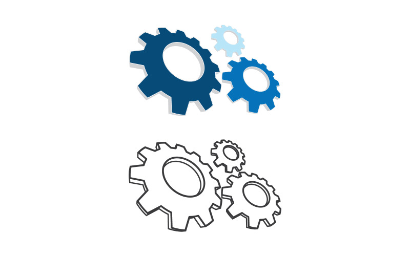 Gear Industrial technology icon illustration Logo Template v.2