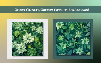 Green Flowers Garden Pattern Background