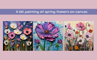 Oil painting of spring poppies on canvas