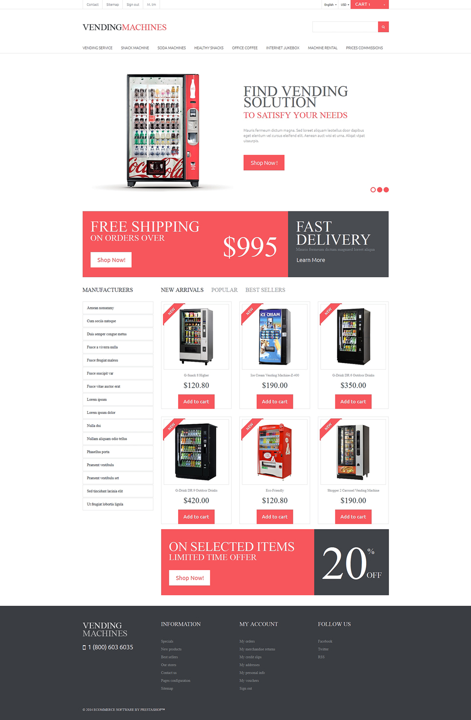 Vending Machines PrestaShop Theme New Screenshots BIG