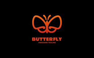 Butterfly Line Art Logo Template 6