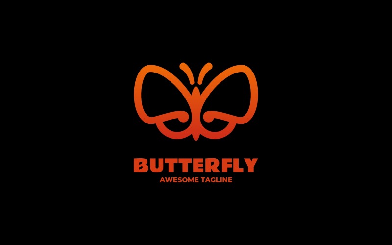 Butterfly Line Art Logo Template 6