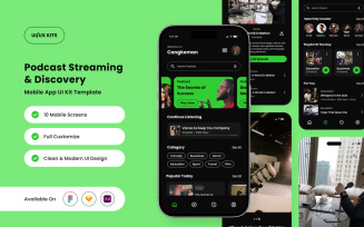 Cangkeman – Bold Podcast Streaming App UI Kit