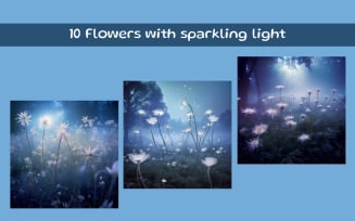 Flowers with sparkling light