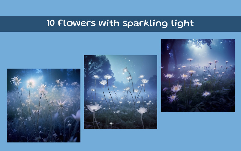 Flowers with sparkling light Background