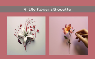 Lily flower silhouette AI image