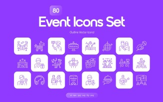 Modern Event Line Icons Set