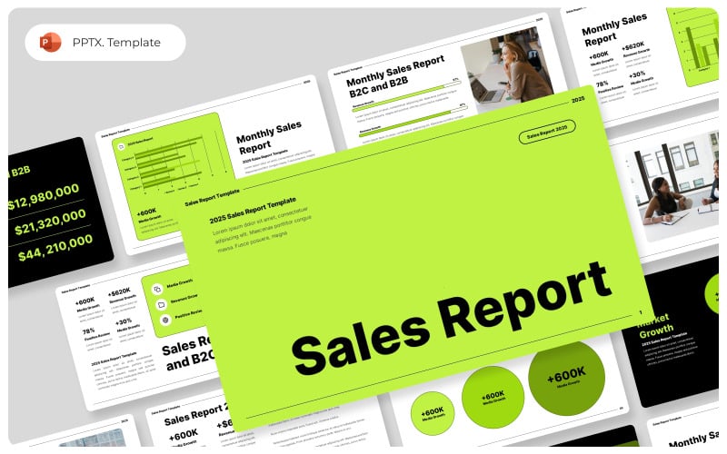 Sales Report 2025 PowerPoint Presentation Template PowerPoint Template