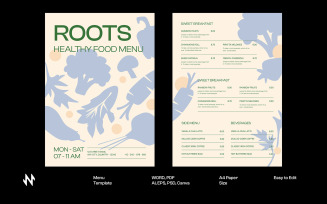 Simple Healthy Food Menu Template