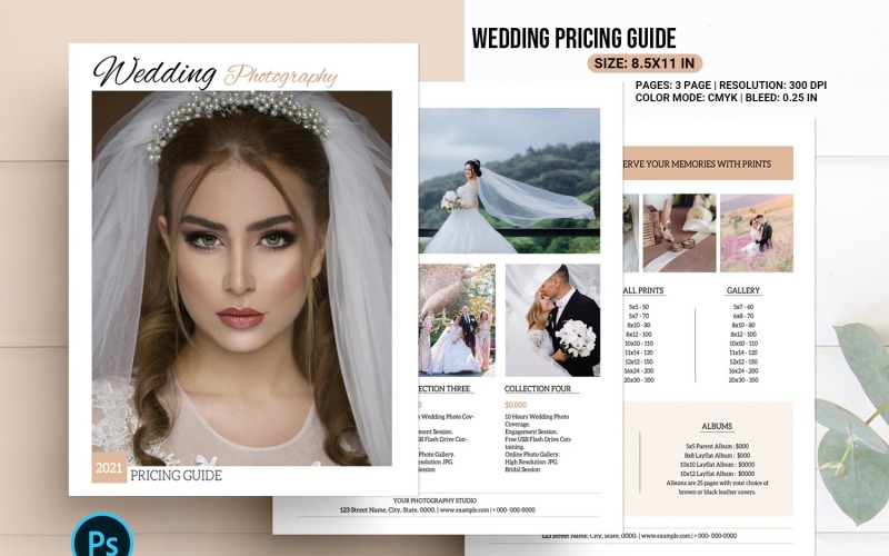 Wedding Photography Pricing List Template Corporate Identity
