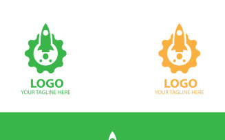 A Rocket in Gear Logo, Industrial Innovation, Tech Company , A Symbol of Success