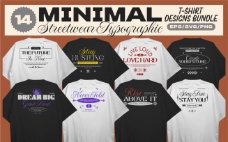 Minimalist Streetwear Typography T-shirt Designs Bundle Vol. 1