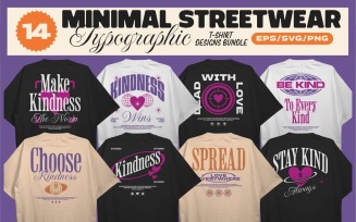 Minimalist Streetwear Typography T-shirt Designs Bundle Vol. 3