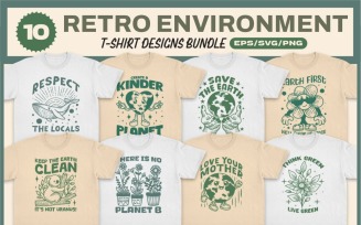 Retro Environment T-shirt Designs Bundle