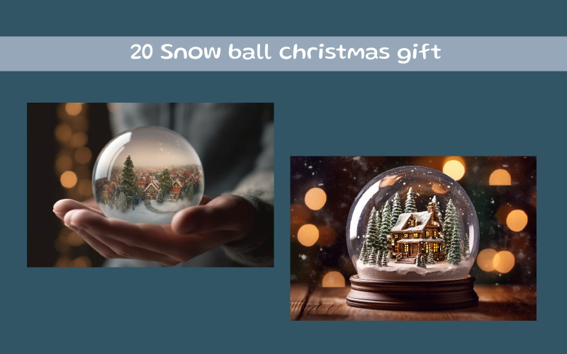 Snow ball christmas gift AI image Illustration