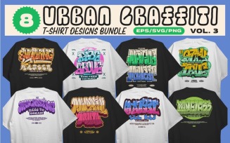 Urban Bubble Graffiti T-shirt Designs Bundle Vol. 3