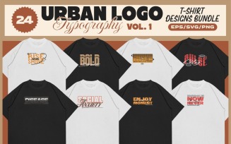 Urban Logo Typography T-shirt Designs Bundle Vol. 1