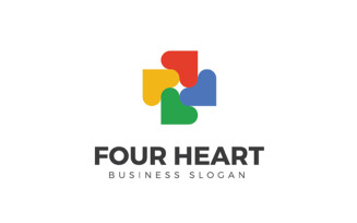 Four Heart Multicolor Logo