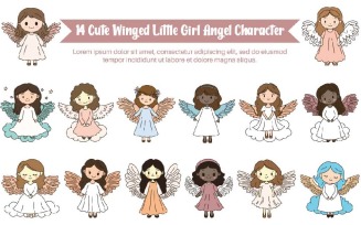 14 Cute Winged Little Girl Angel Character