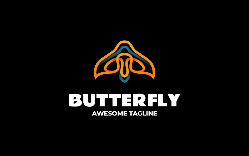 Butterfly Line Art Logo Template 2