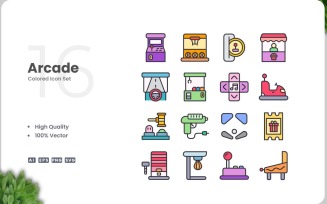 16 Arcade Color Icon Collection
