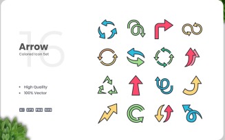 16 Arrow Color Icon Collection