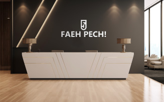 Office reception wall mockup
