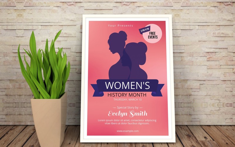 Women's History Month Flyer Template Corporate Identity