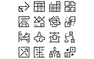 A vector icon set of workflow management