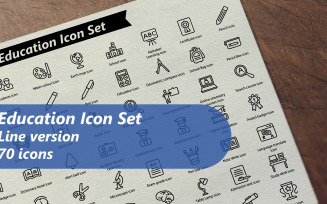 Education Line Icon Set Template