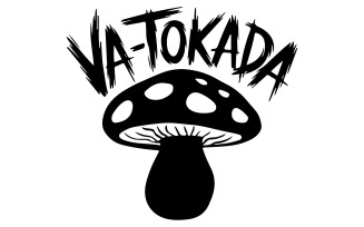 Flat black mushroom shaped logo design