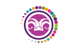 Harlequin hats stock carnival illustration design template v.2