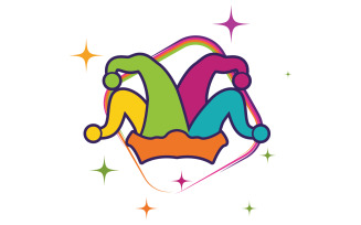 Harlequin hats stock carnival illustration design template v.4