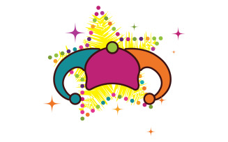 Harlequin hats stock carnival illustration design template v.5
