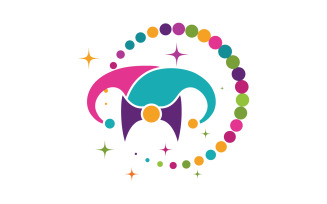 Harlequin hats stock carnival illustration design template v.7