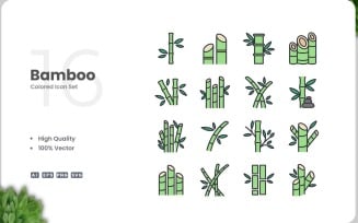 16 Bamboo Color Icon Collection